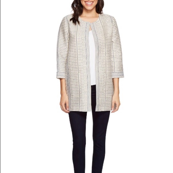 Collection by Bobeau Abel Woven Long Open Front Blazer - Picture 2 of 8